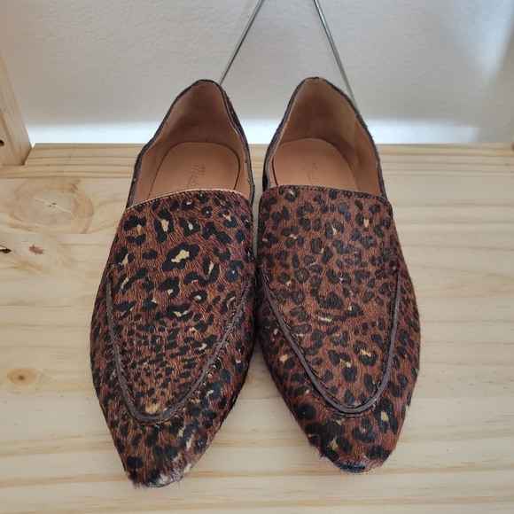 Madewell The Frances Skimmer Painted Leopard Calf Hair Flats 7.5 - Picture 4 of 11